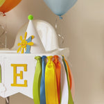 One Happy Boy Highchair Banner | 1st Birthday Decorations & Cake Smash Prop