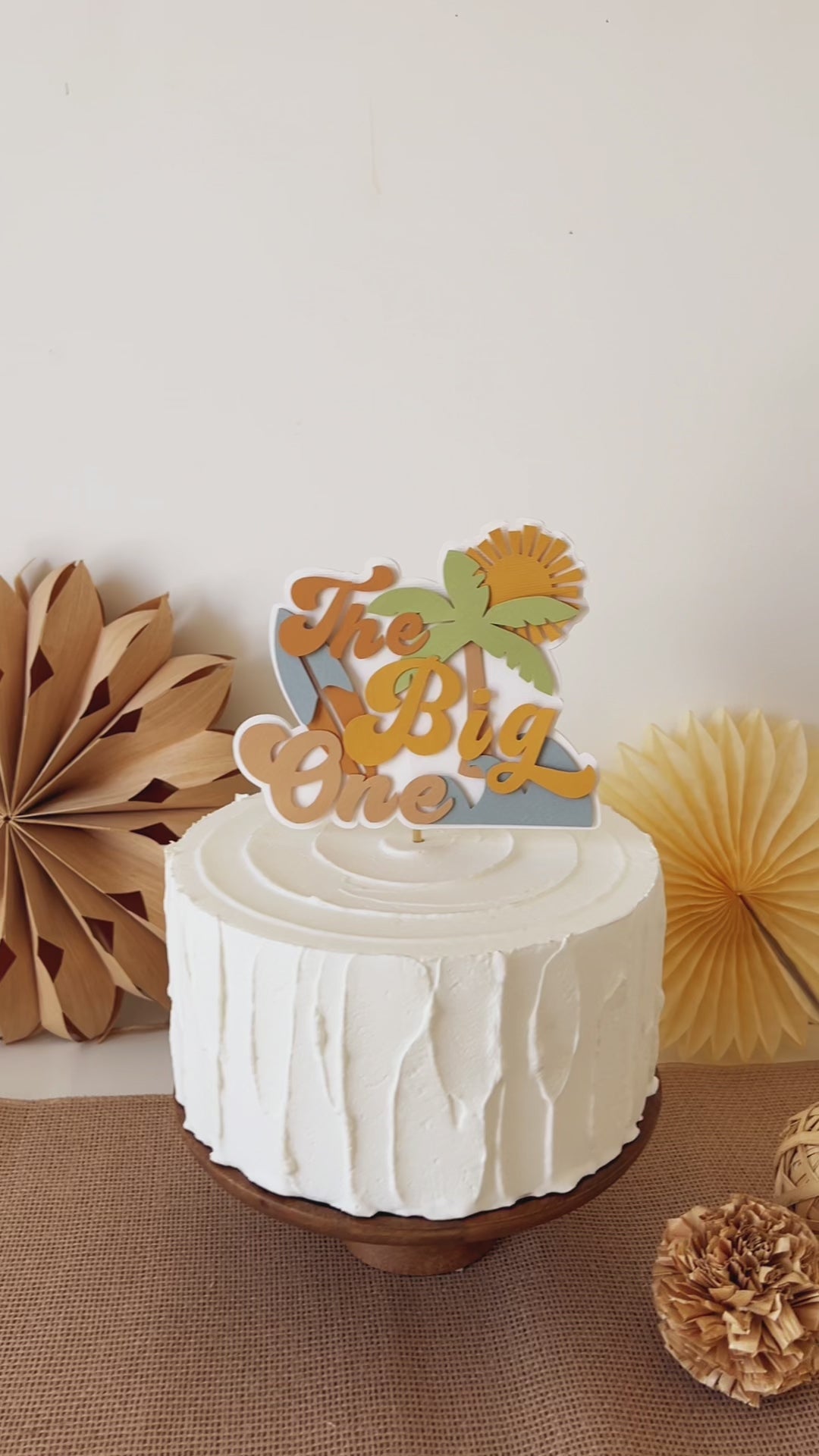 The Big One Surf Cake Topper Ocean theme Party 