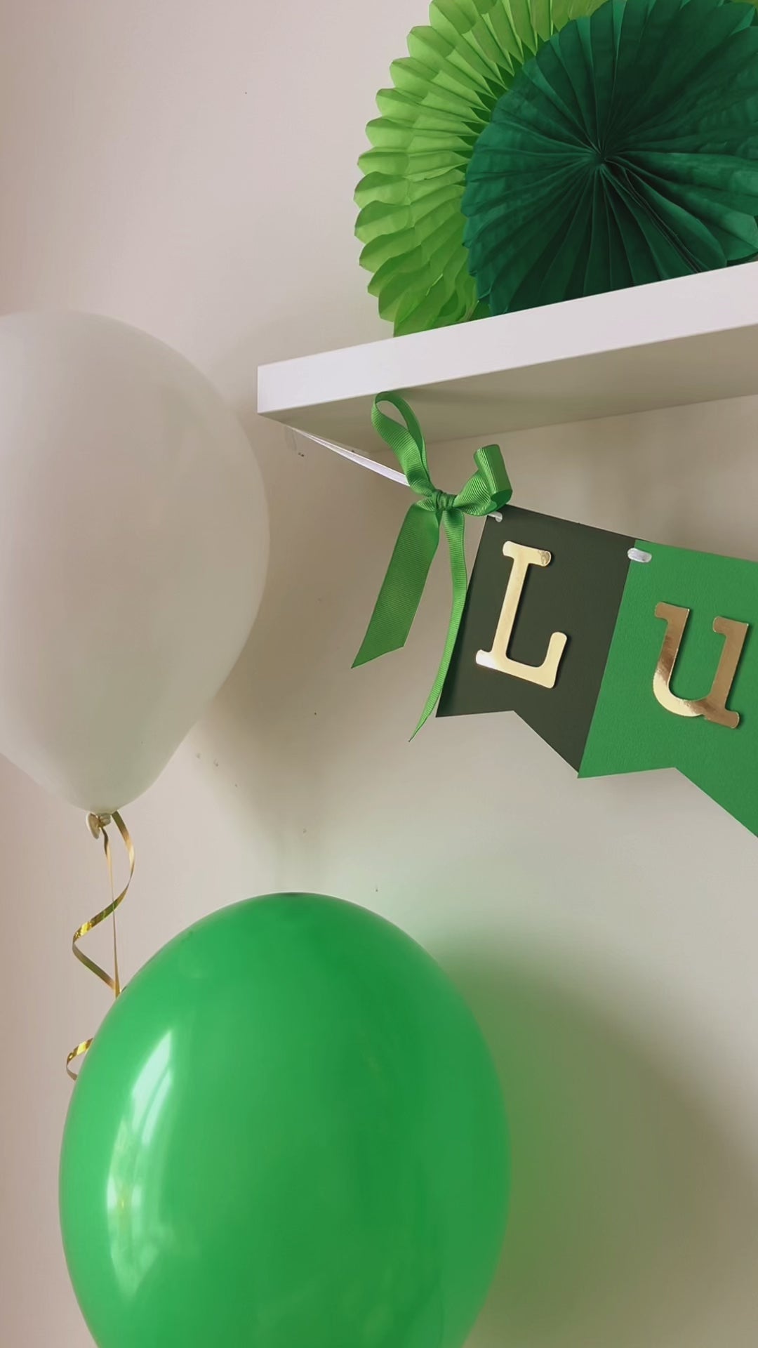 Lucky One First Birthday Banner St.Patric's Themed Birthday  Shamrock theme