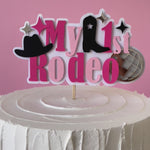 Girl Cowboy Rodeo Cake Topper Cowboy Rodeo Girl 1st Birthday My First Pink Rodeo Wild West Party Cowboy themed My 1st Rodeo Party
