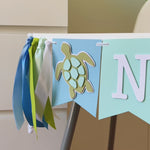 Turtle Birthday Highchair Banner Turtle 2nd Birthday Party