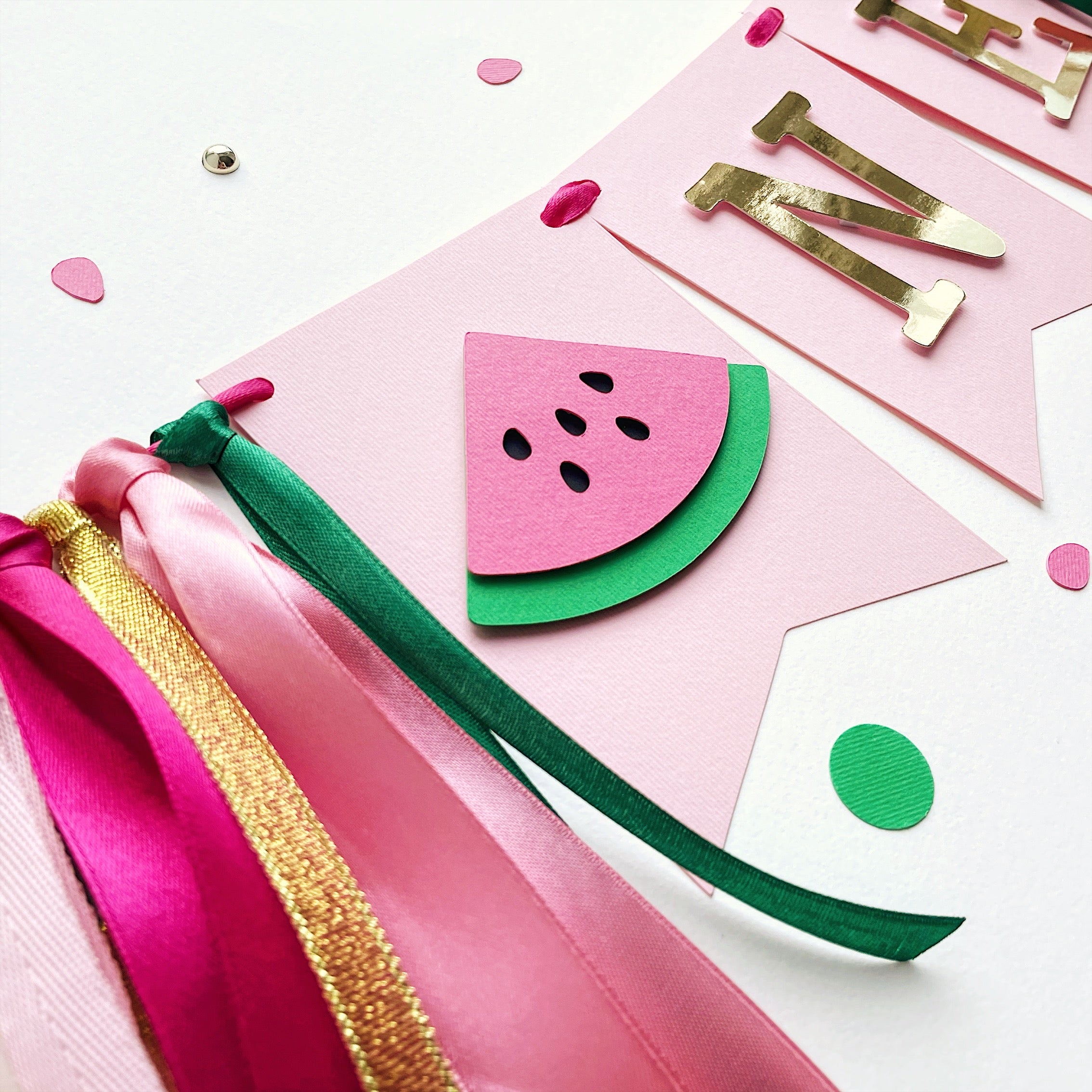 Watermelon One Highchair Banner Watermelon 1st Birthday Decorations Watermelon First Birthday Party Watermelon Themed Party