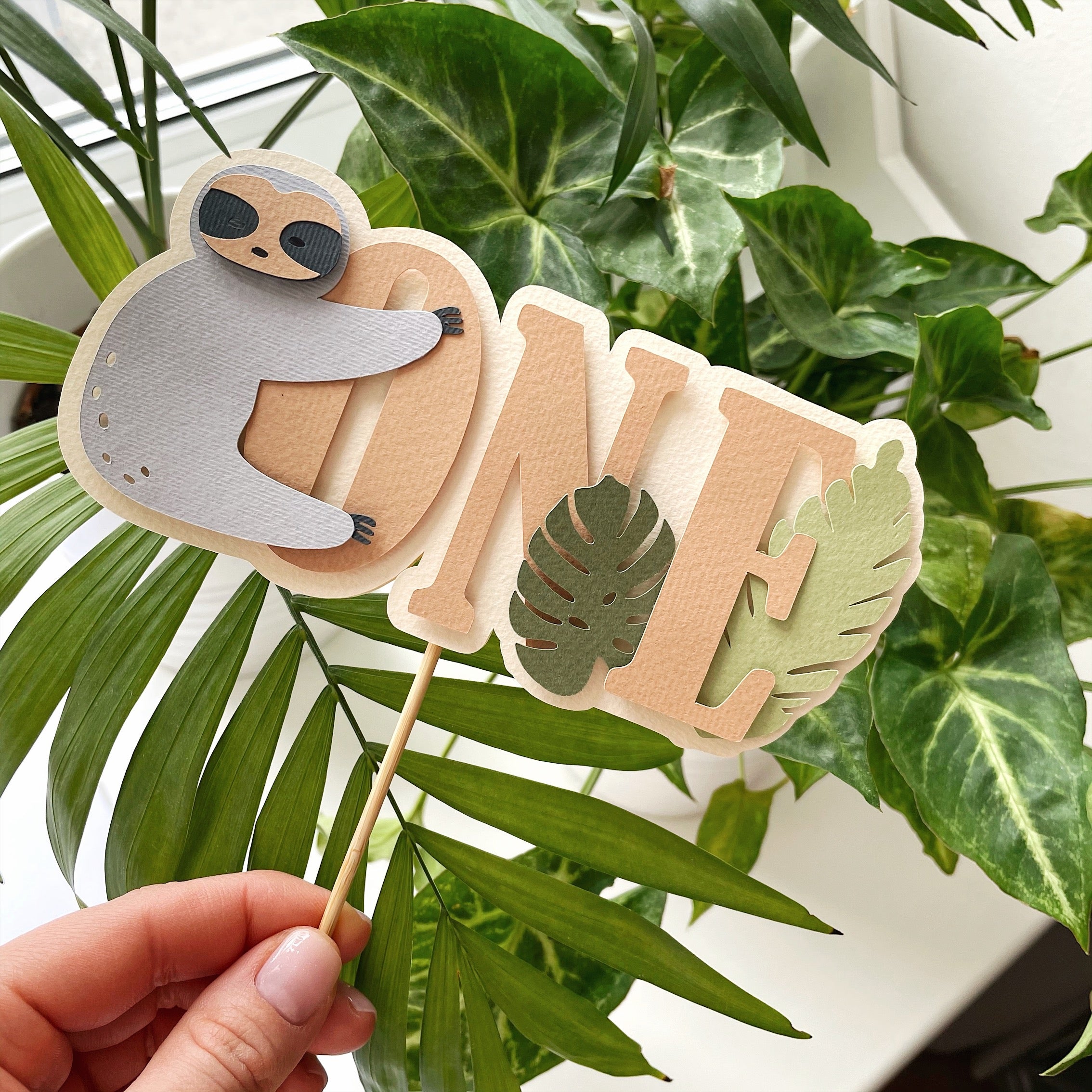 Sloth Cake Topper Let's Hang Out Birthday Party Jungle First Birthday  Zoo 1st Birthday Sloth First Birthday