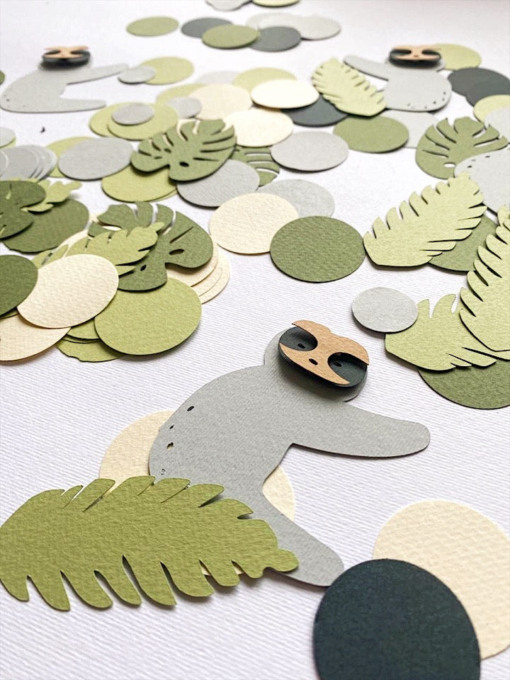 Sloth Confetti Sloth First Birthday Sloth Baby Shower Decorations Jungl Birthday Party Zoo Party 