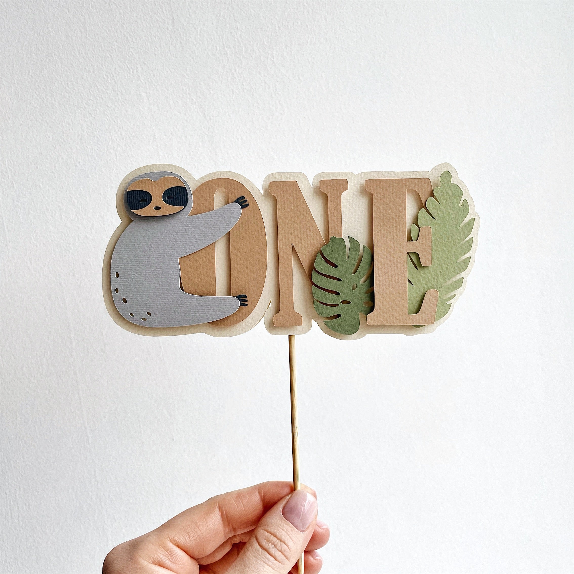 Sloth Cake Topper Let's Hang Out Birthday Party Jungle First Birthday  Zoo 1st Birthday Sloth First Birthday