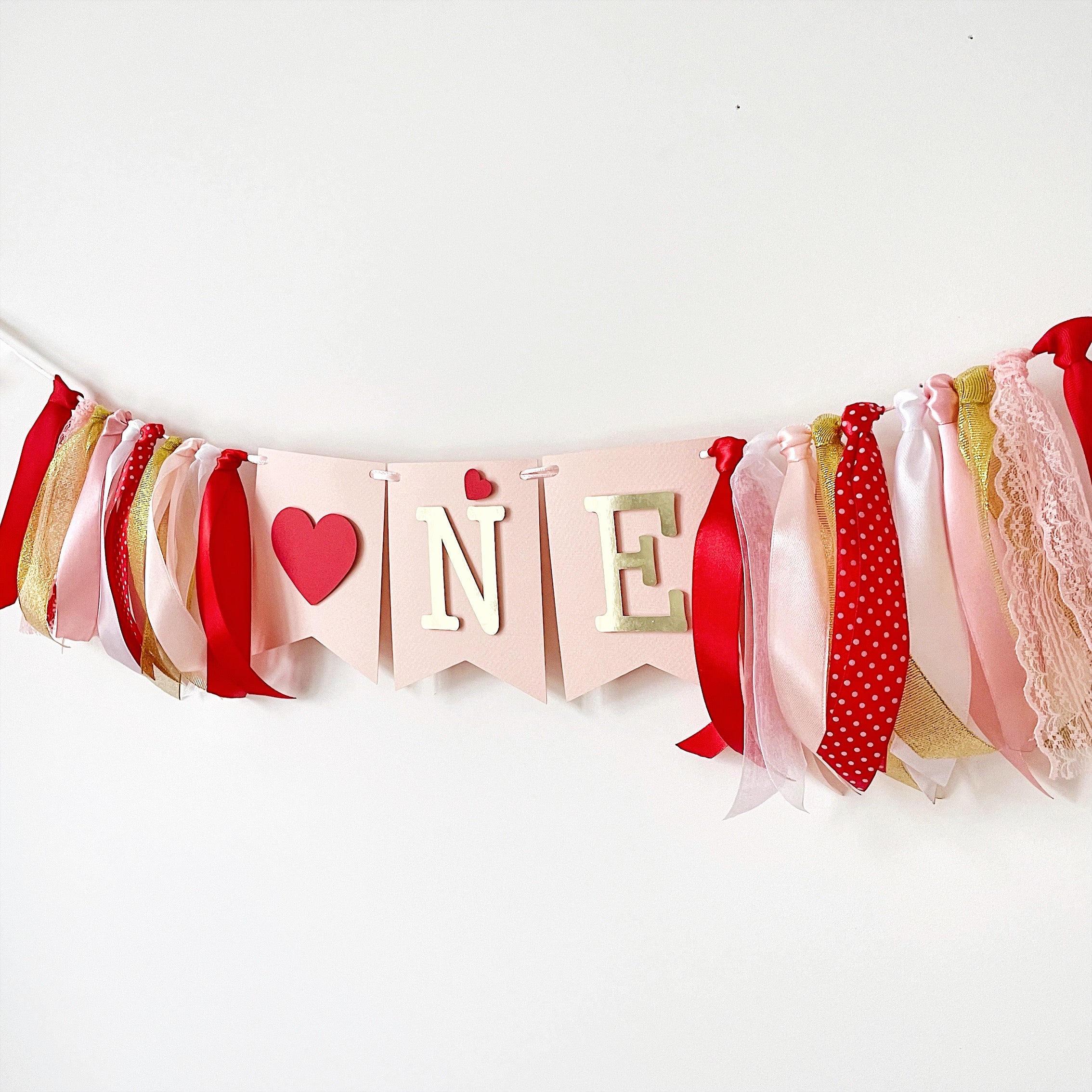 Little Sweetheart High Chair Banner Valentine's Day Themed 1st Birthday Decorations Heart 1st Birthday Party