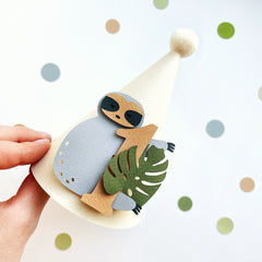 Sloth One Party Hat Sloth First Birthday Party  Let's Hang Out Birthday Party Jungle Birthday Decor Zoo Birthday Supplies