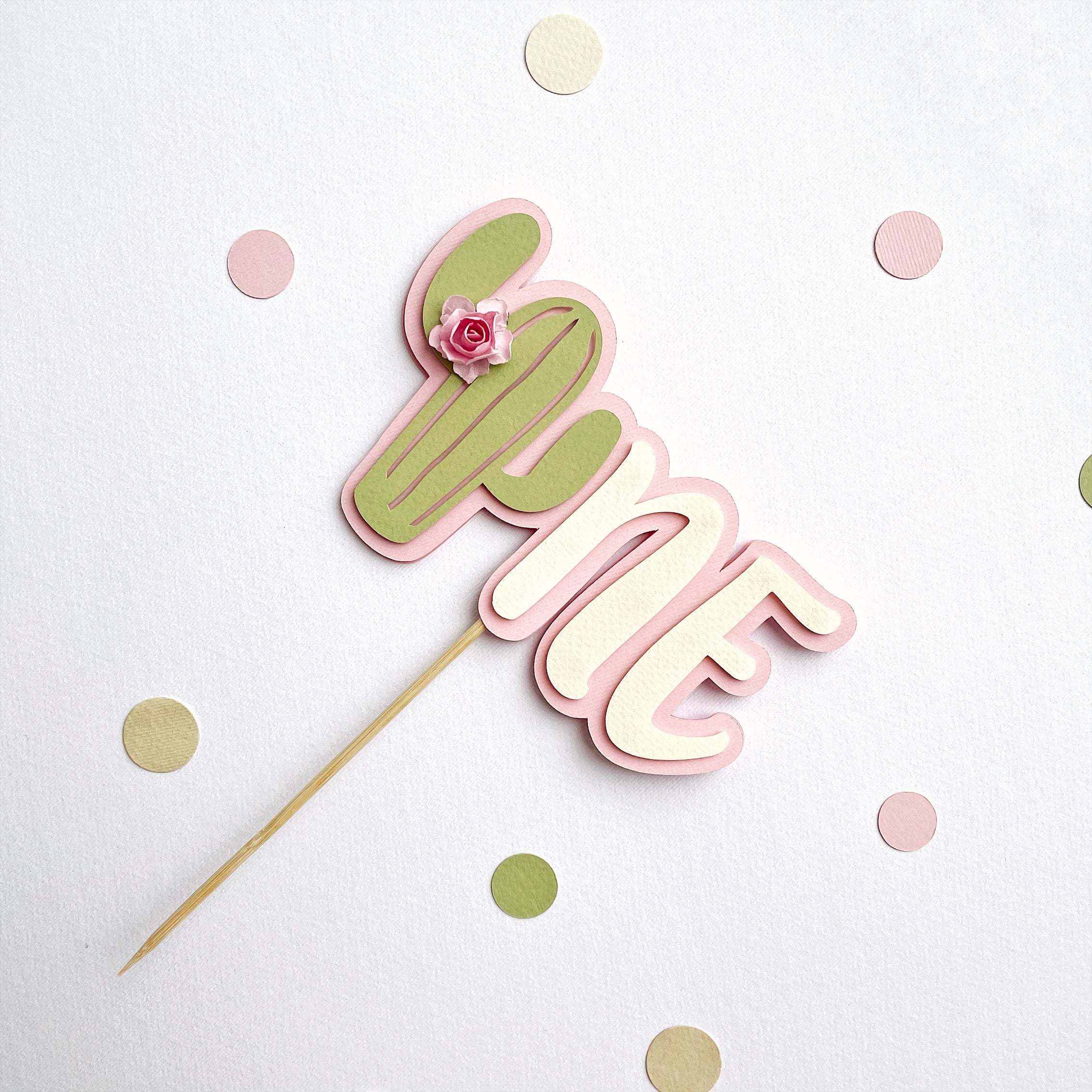 Girl Cactus Cake Topper