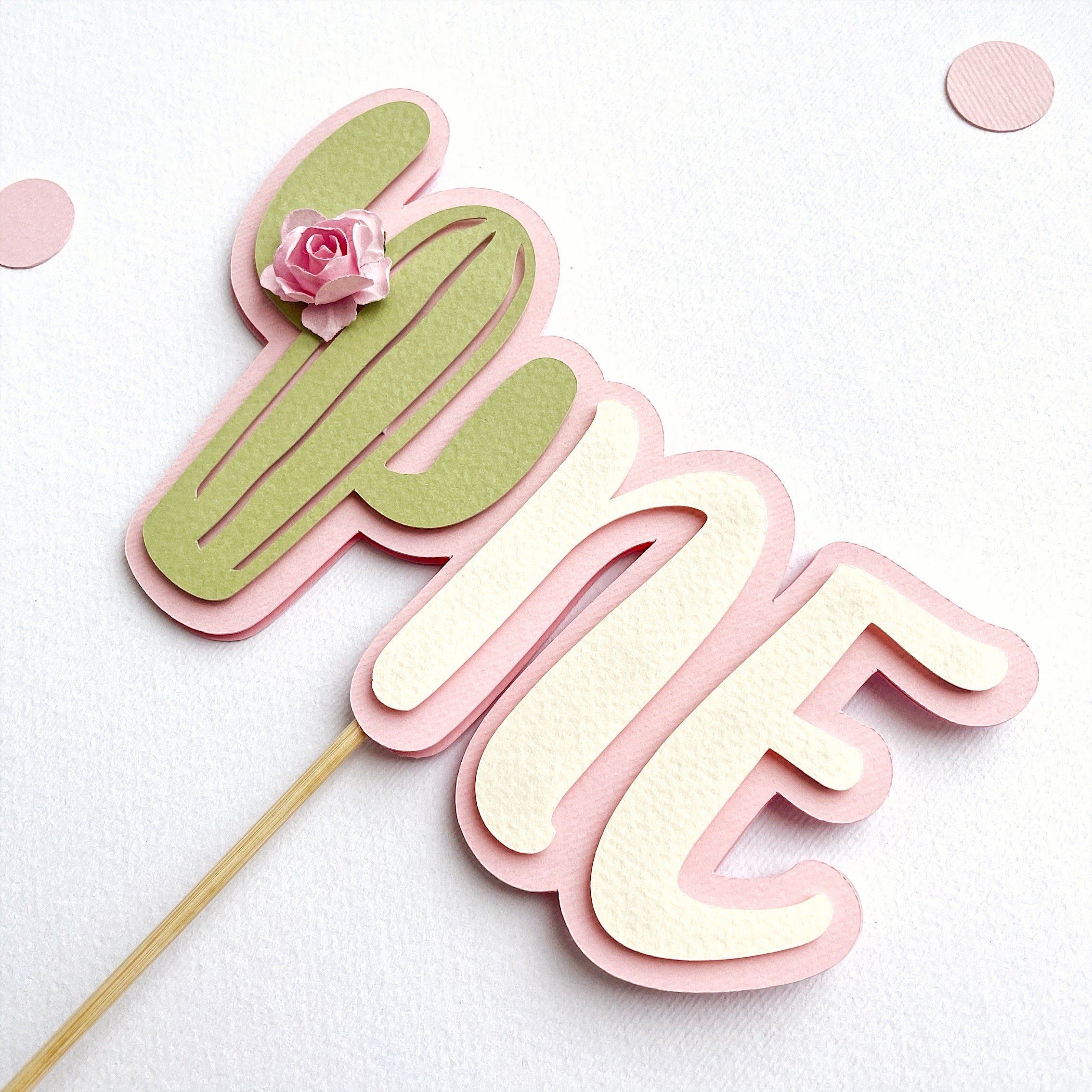 Girl Cactus Cake Topper