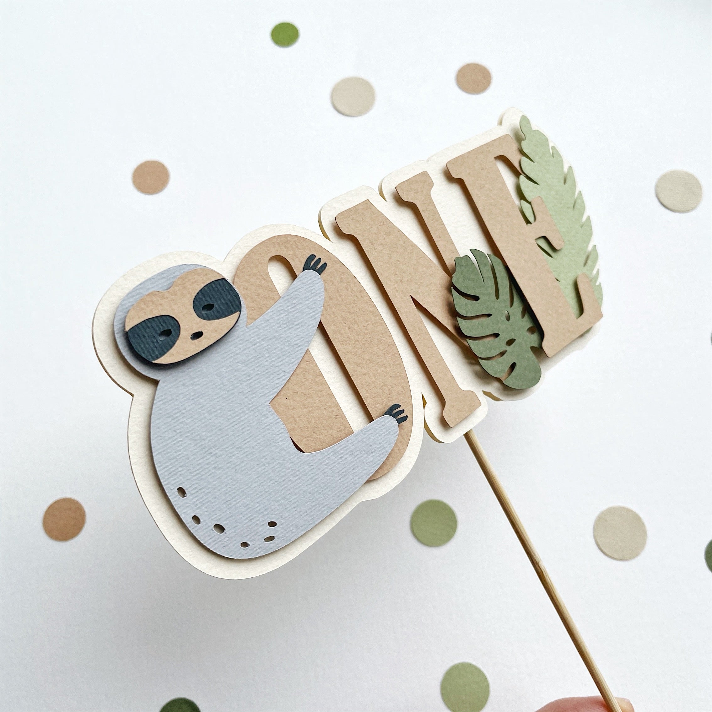 Sloth Cake Topper Let's Hang Out Birthday Party Jungle First Birthday  Zoo 1st Birthday Sloth First Birthday