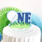 Hole in One Cake Topper Hole in One First Birthday Decor Golf Theme 1st Birthday Party One Golf Cake Topper Boy Cake Smash Let's Par-tee