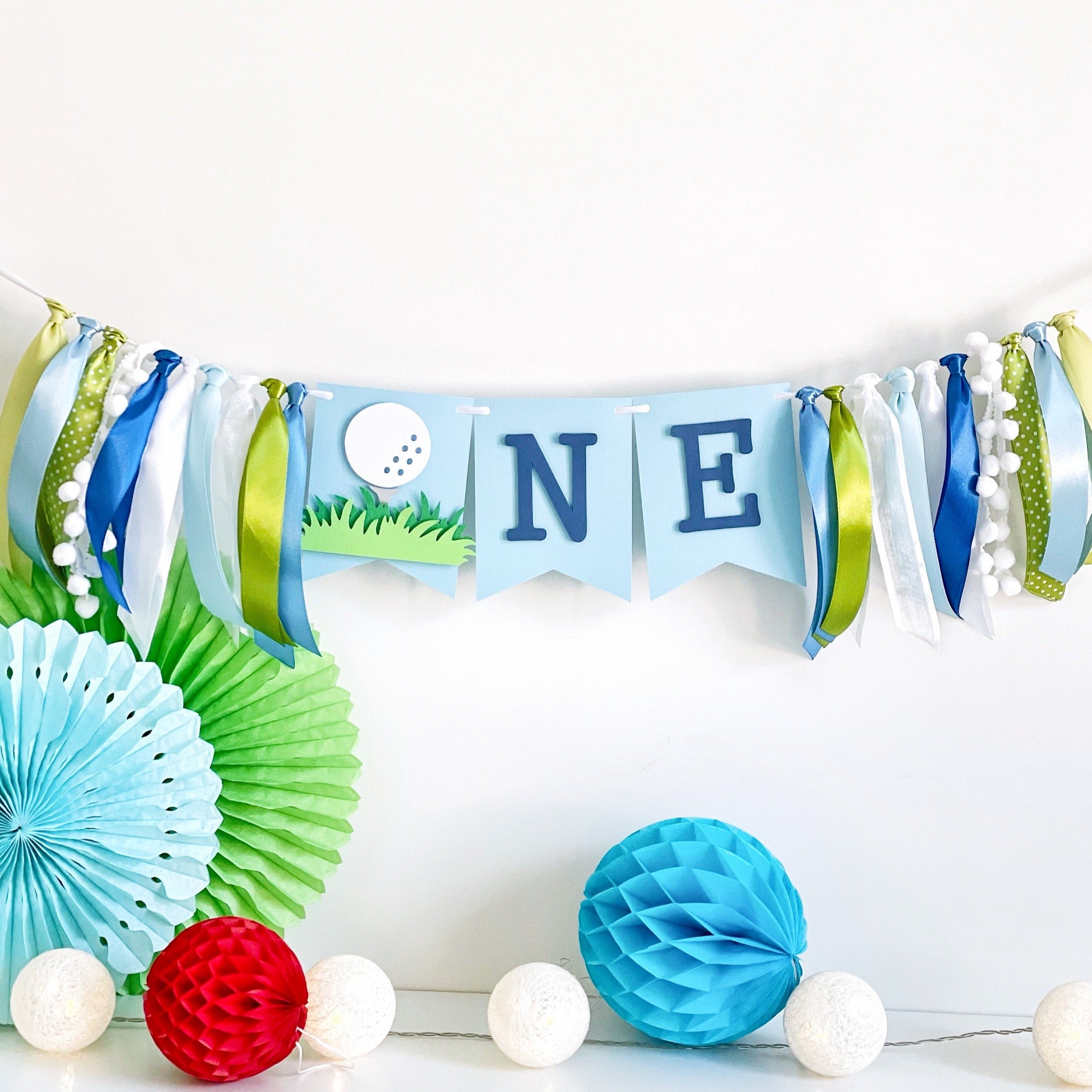 Hole In One First Birthday Highchair Banner Golf 1st Birthday Party Decorations Golf High Chair Banner Hole In One Banner
