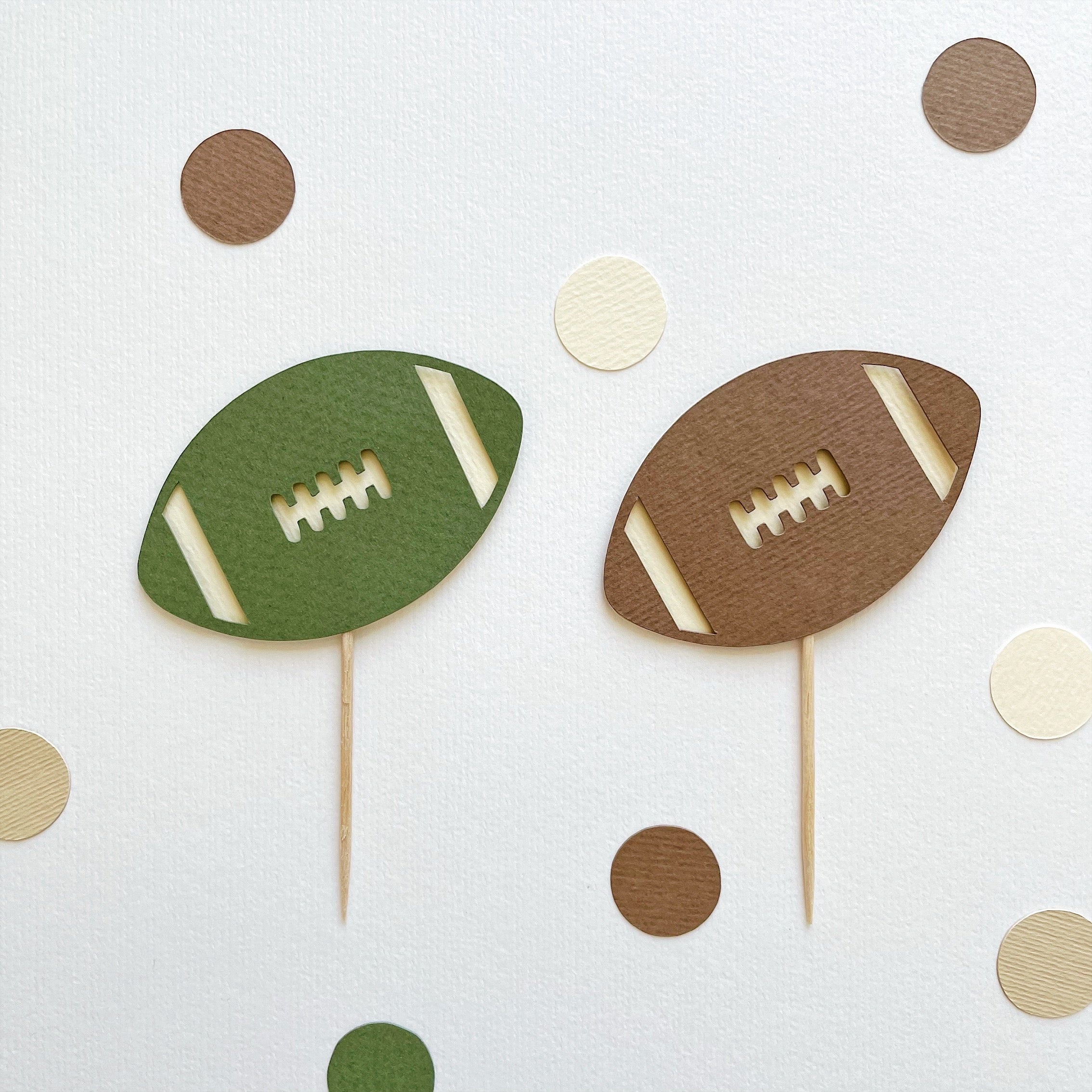 Football Cupcake Toppers Football Themed First Birthday First Year Down Party 