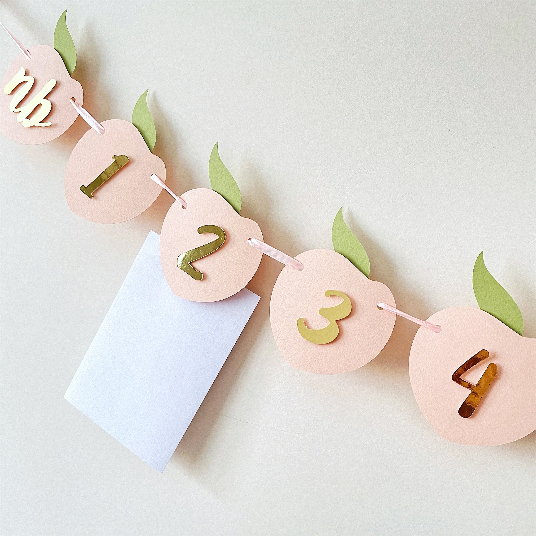 Peach 12 Month Photo Banner Sweet as a Peach Photo Banner Peach themed Photo Banner Fruit 12 month photo banner Summer Birthday Part