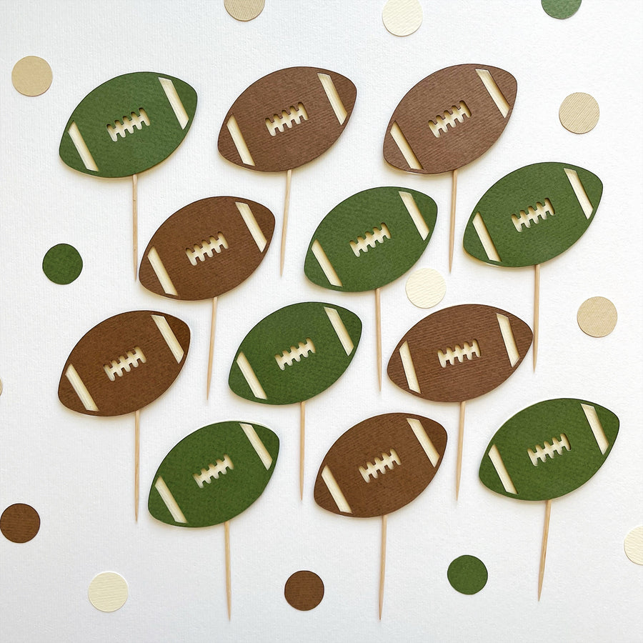 Football Cupcake Toppers Football Themed First Birthday