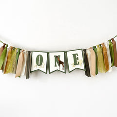 Safari Highchair Banner Wild One Boy 1st Birthday Decorations Jungle Themed Party One Year Toddler Birthday by FunstaCraft