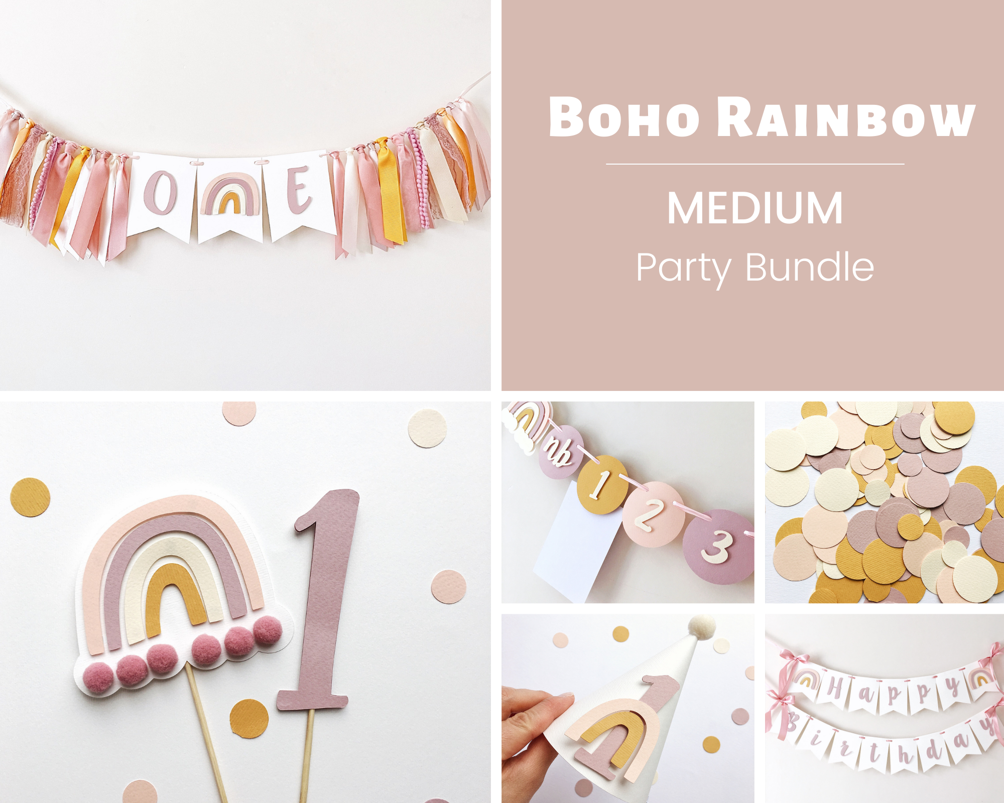 Boho Rainbow 1st Birthday Bundle – FUNSTARCRAFT