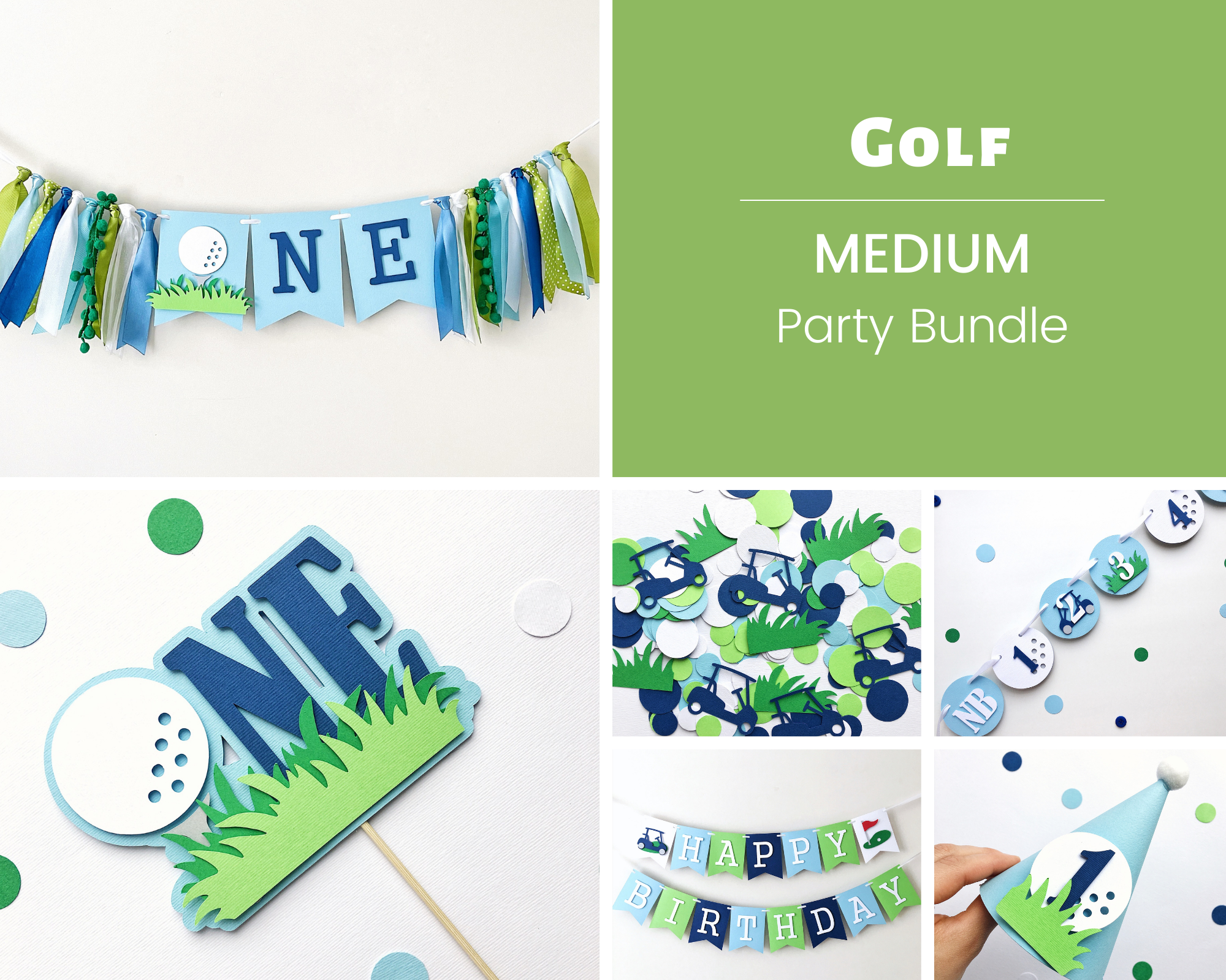 Golf 1st Birthday Party Medium Bundle Hole In One Decorations