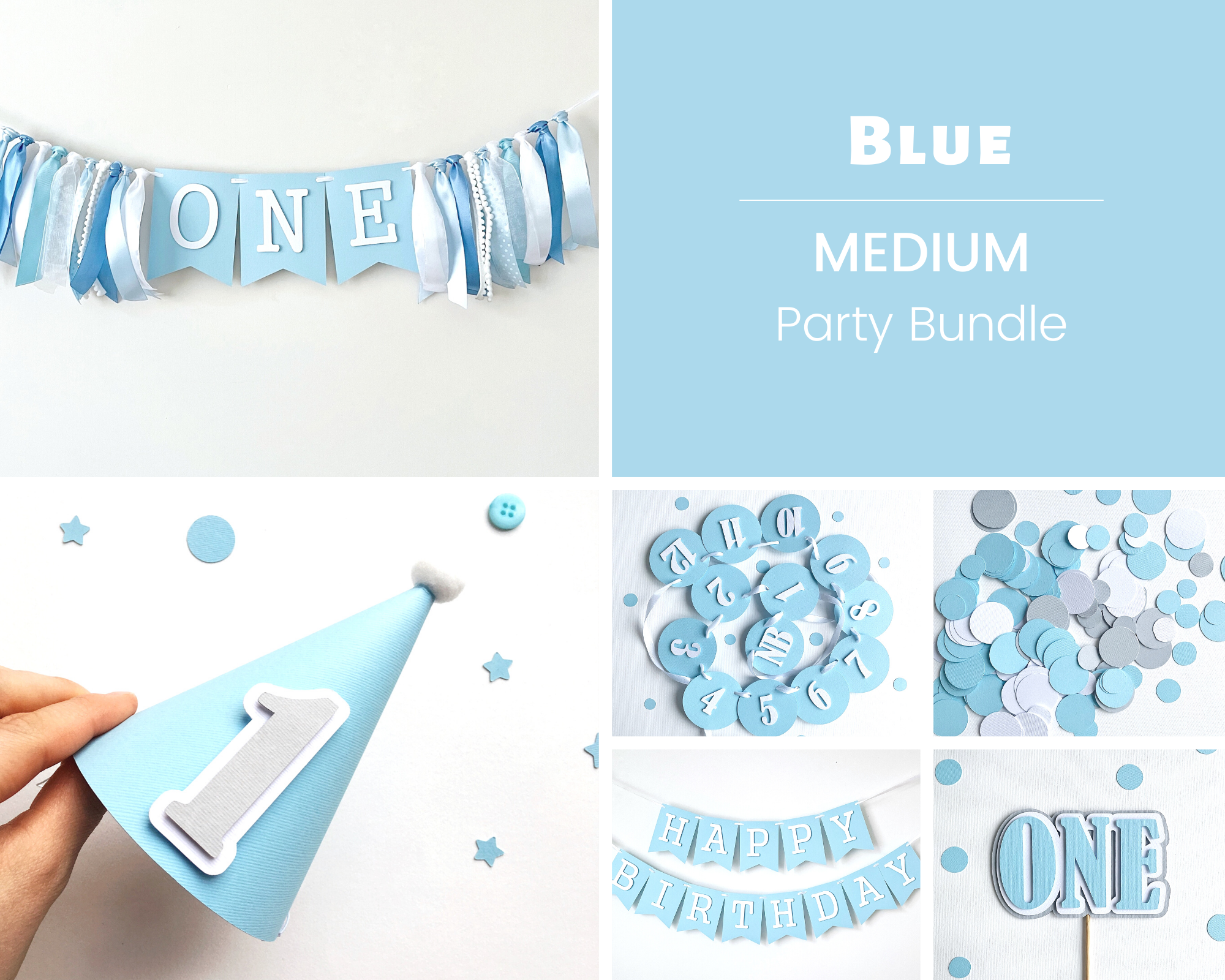 Blue 1st Birthday Bundle