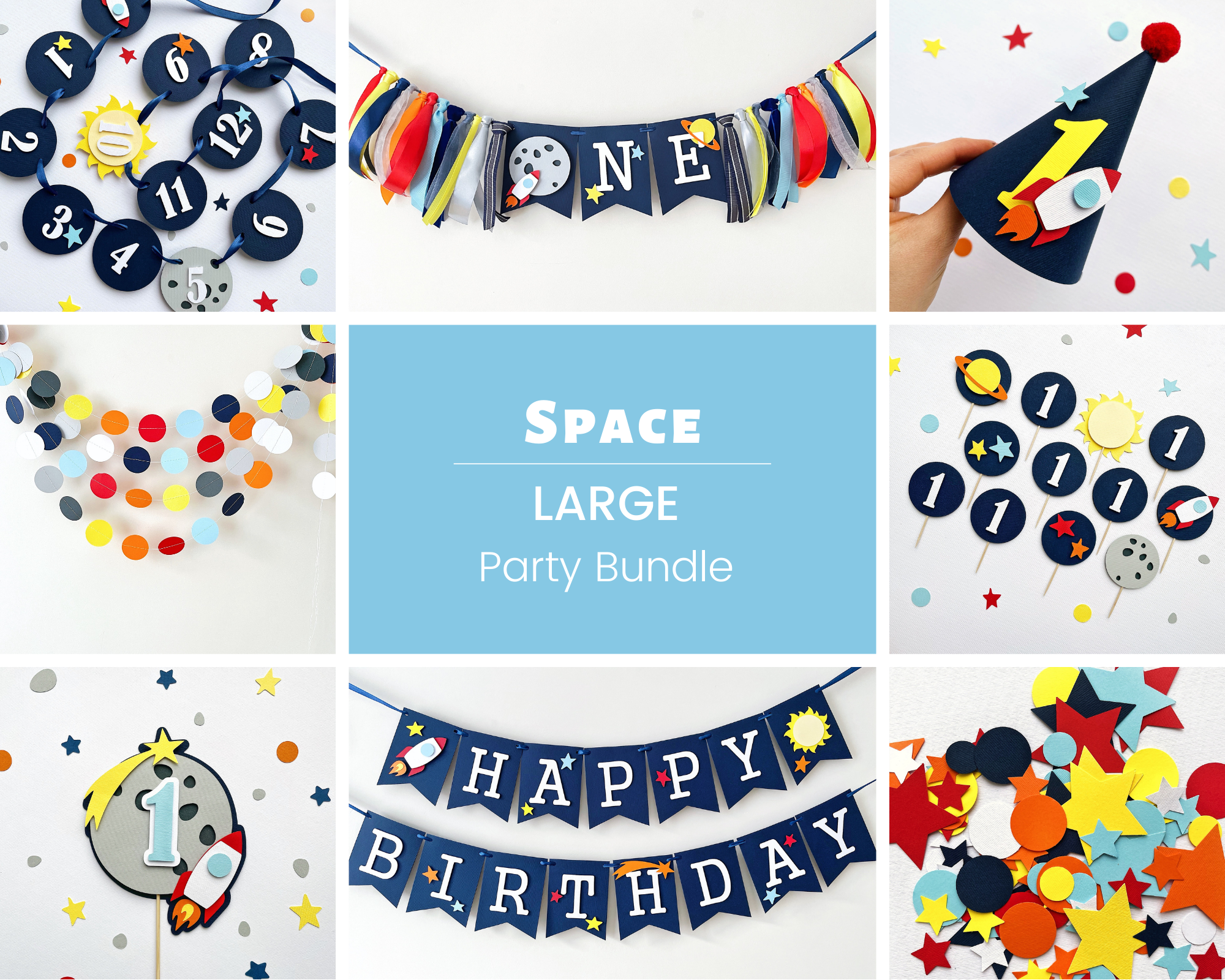 Space 1st Birthday Party Bundle