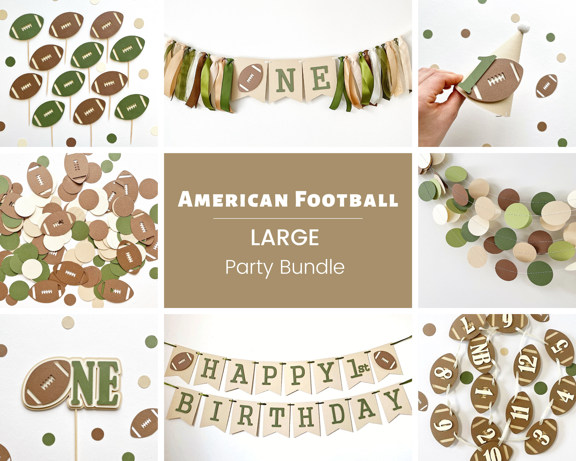 Football 1st Birthday Party Bundle