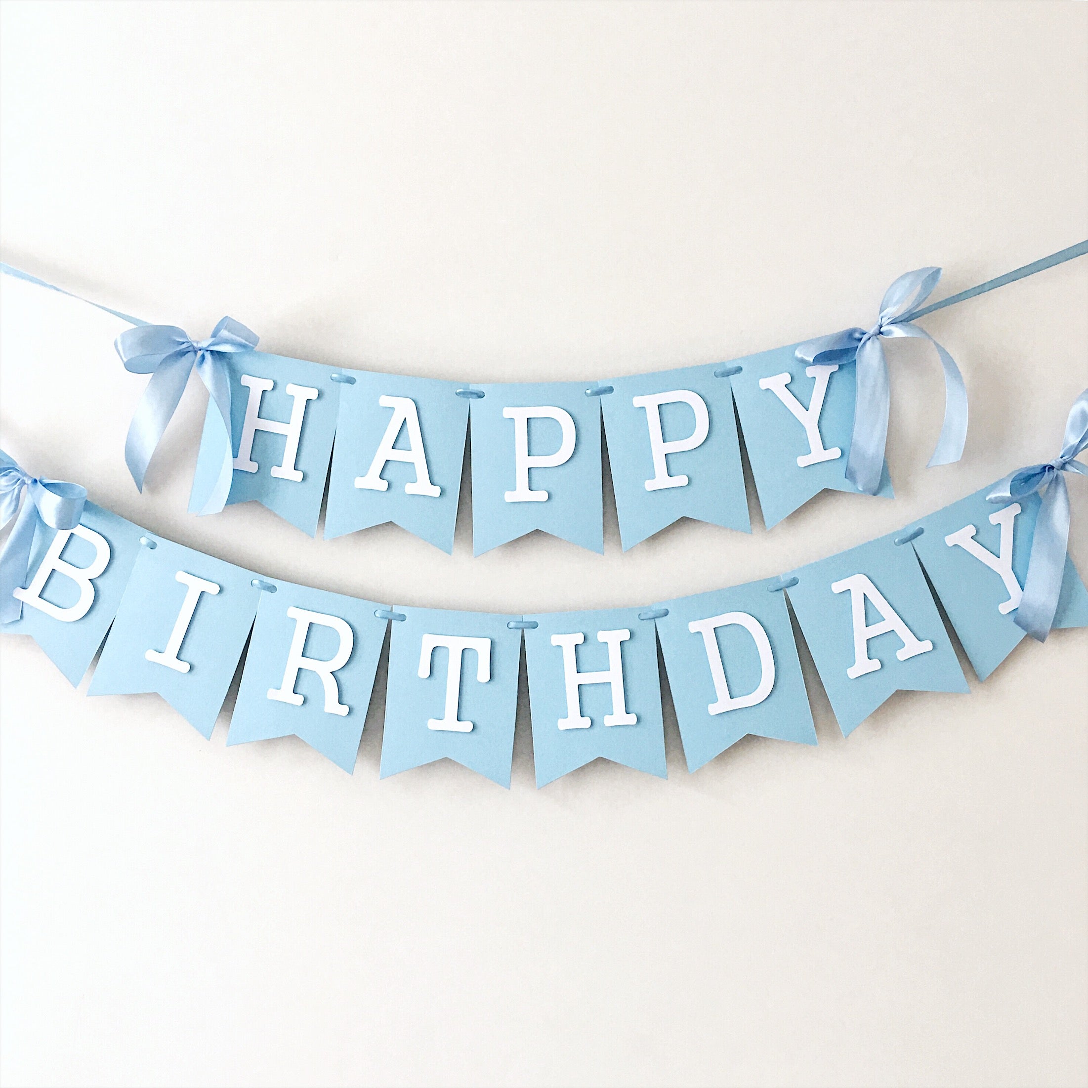 Baby Blue Happy Birthday Banner Boy 1st Birthday Decorations