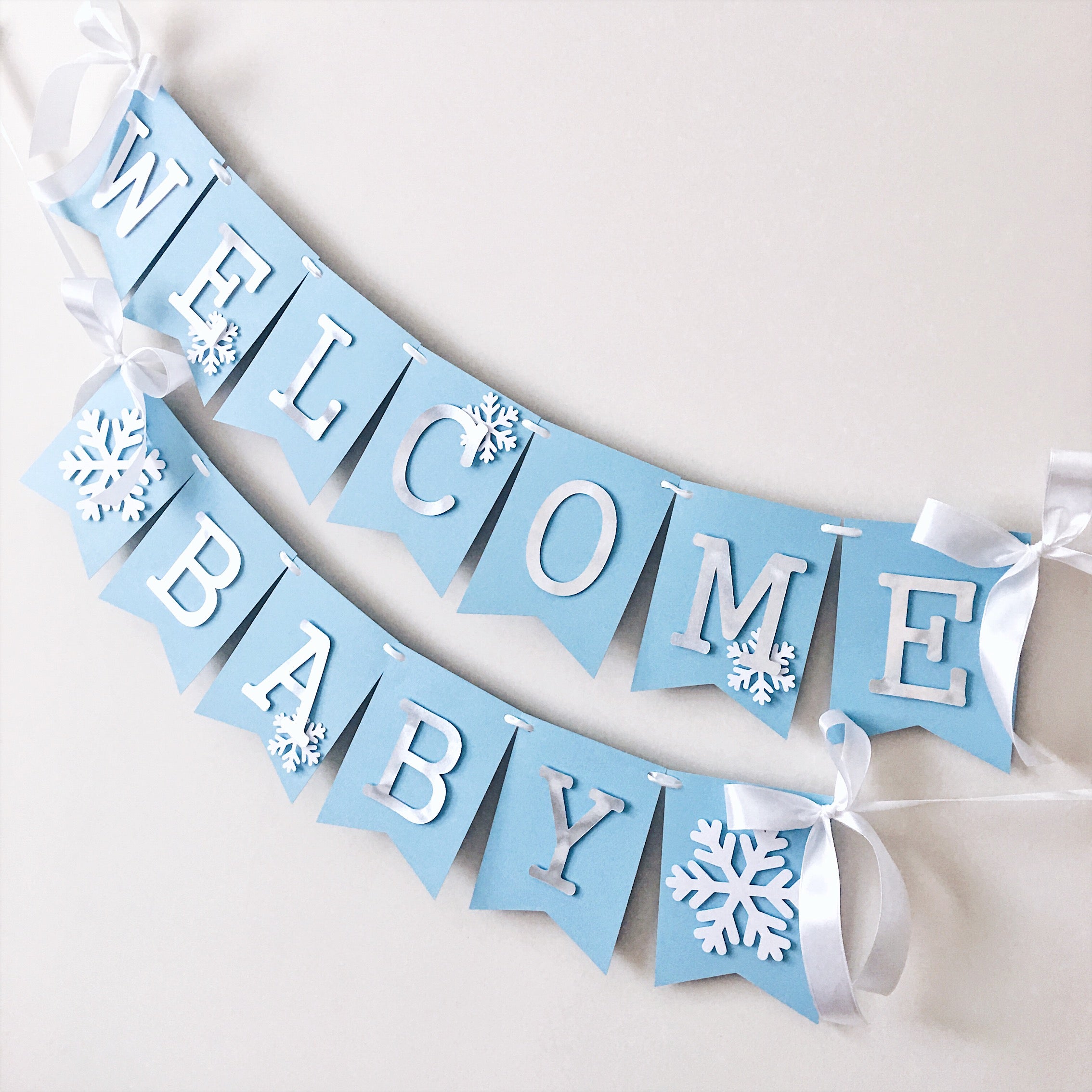 Winter Wonderland Baby Shower Banner A Little Snowflake Is On The Way Decorations Winter Baby Shower Decorations Welcome Baby Banner by FunstaCraft