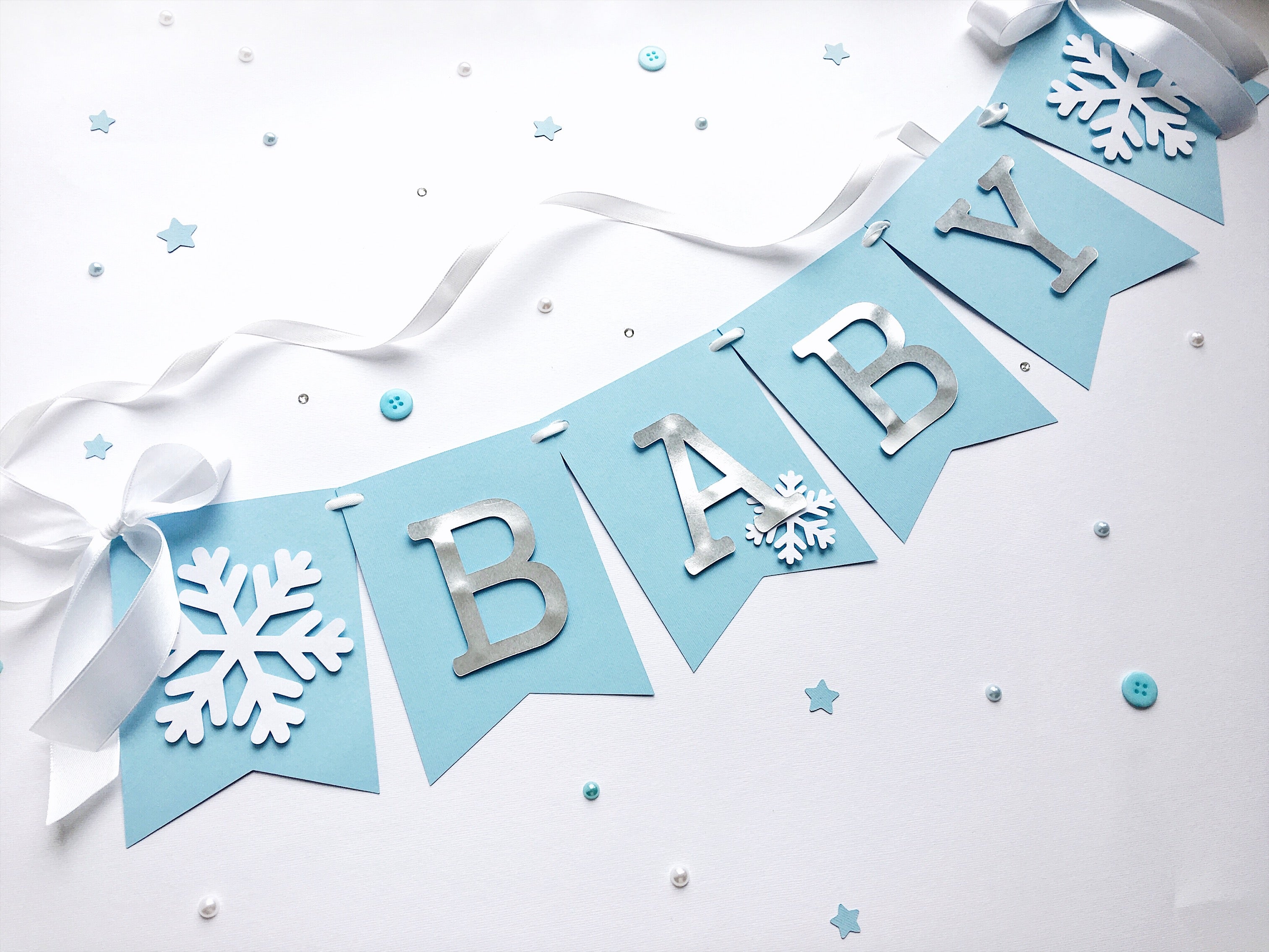 Winter Wonderland Baby Shower Banner A Little Snowflake Is On The Way Decorations Winter Baby Shower Decorations Welcome Baby Banner by FunstaCraft