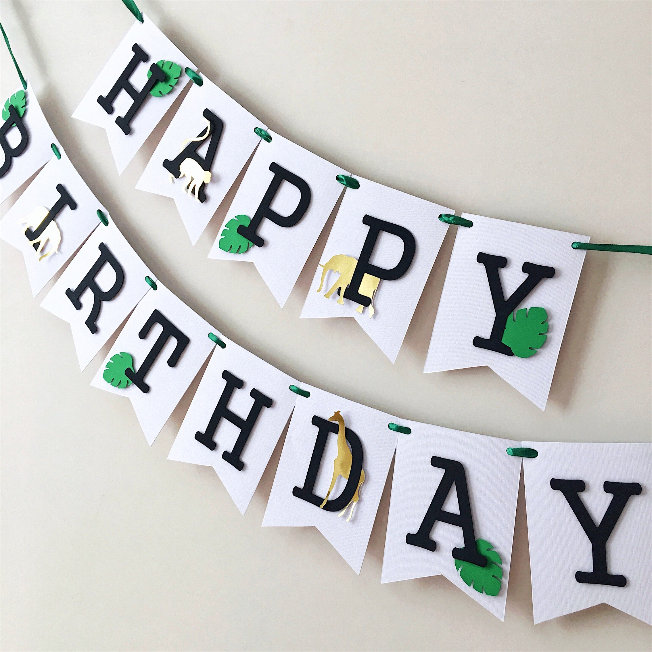 Jungle Birthday Happy Bithday Banner Jungle Birthday Banner Jungle 1st Birthday Banner