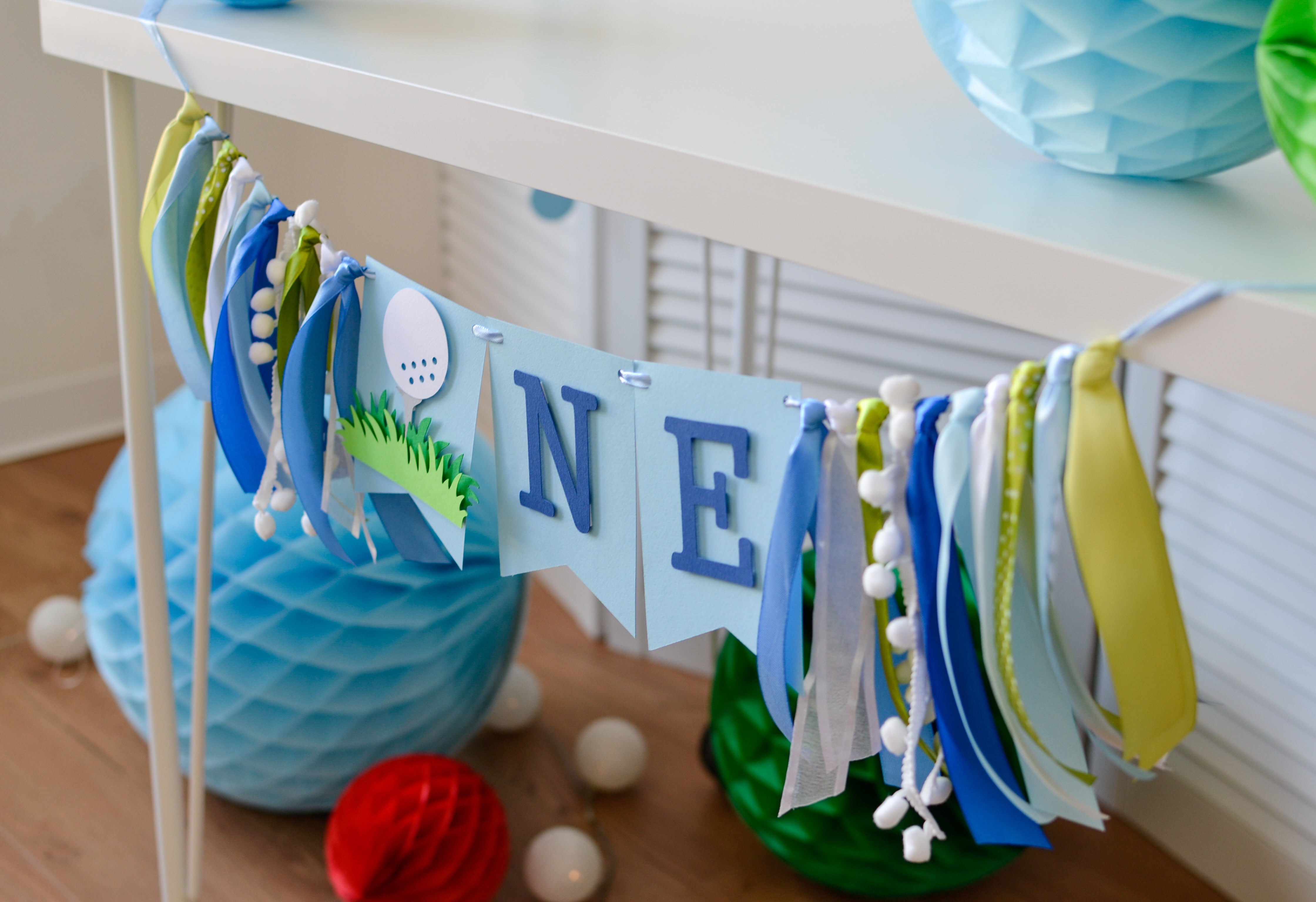 Hole In One First Birthday Highchair Banner Golf 1st Birthday Party Decorations Golf High Chair Banner Hole In One Banner