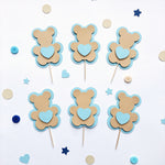 Teddy Bear Cupcake Toppers Beary Sweet One First Birthday Party Twins One Year Decor Teddy Bear Baby Shower Decorations Gender Reveal Party