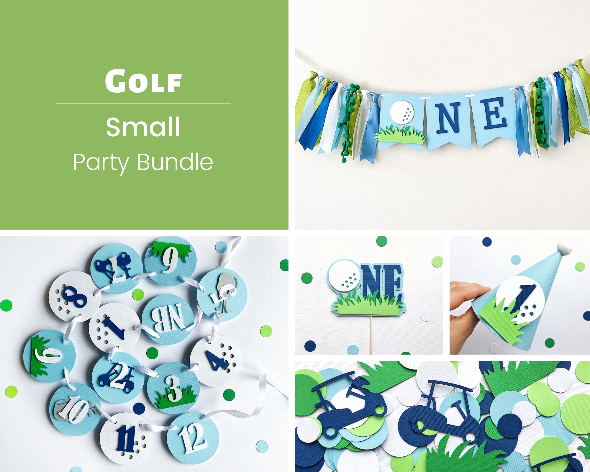 Golf 1st Birthday Party Small Bundle Hole In One Decorations
