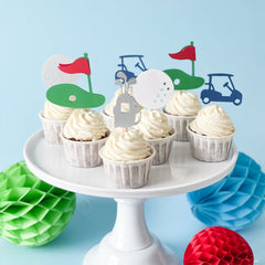 Golf Cupcake Toppers Hole in One 1st Birthday Party Decorations