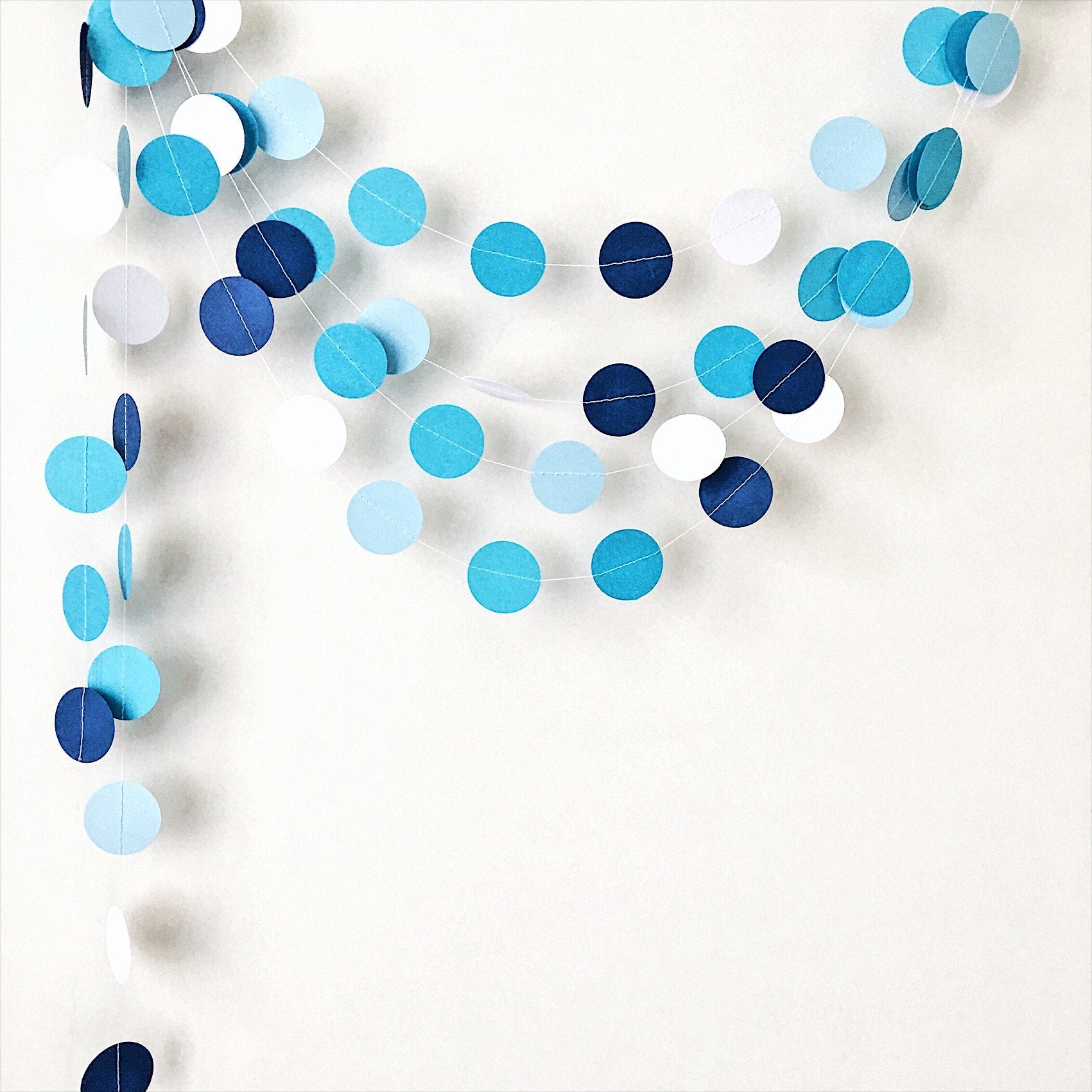 Blue Ombre Boy First Birthday Decorations Boy Baby Shower Backdrop Blue Circle Garland