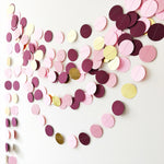 Burgundy Gold Circle Paper Garland Burgundy Bridal Shower 40th 50th Women Birthday Party Backdrop Baby Shower Marsala Bohemian Engagement