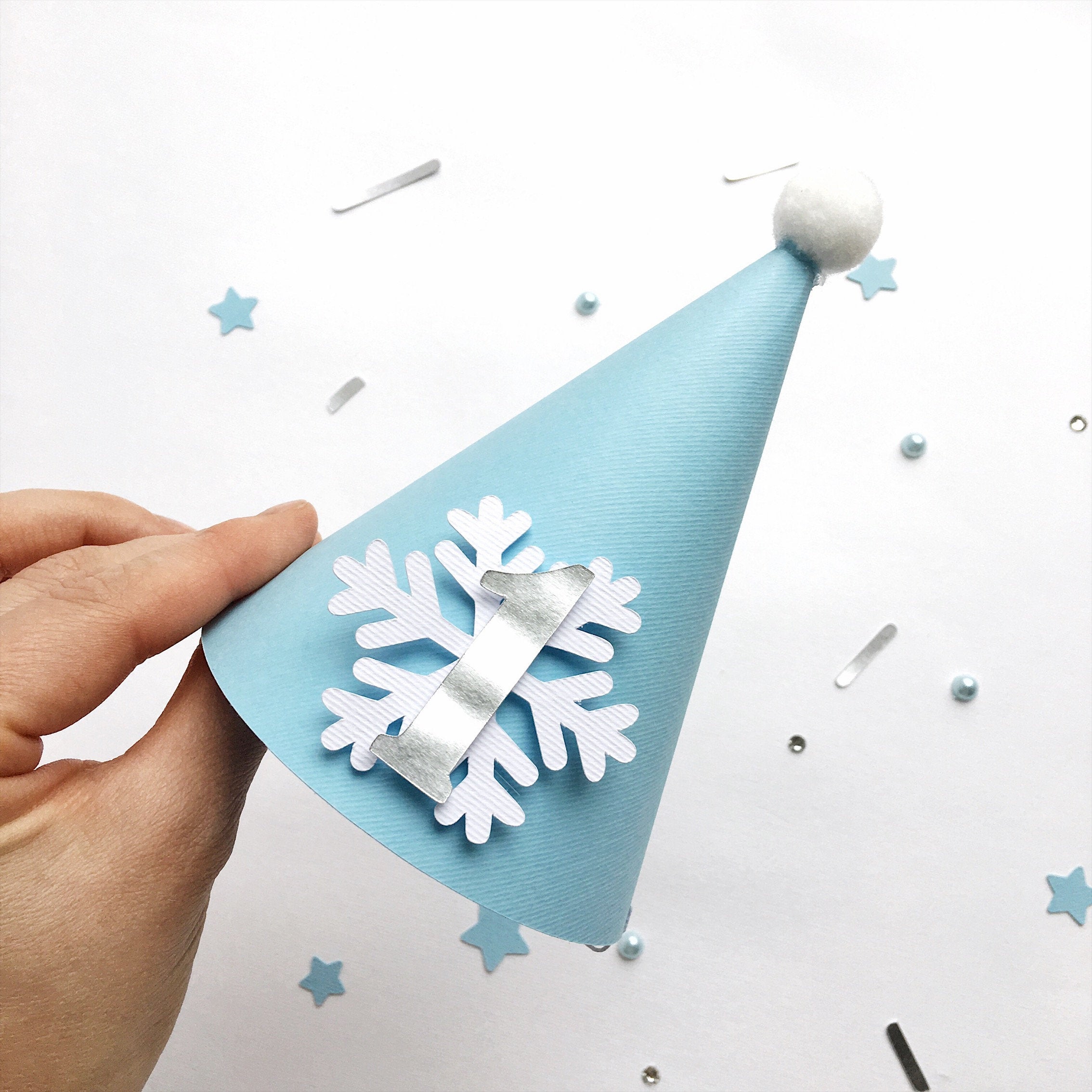 Snowflake One Party Hat Christmas Holiday Birthday Winter Birthday Party Oh What Fun it is to be One Winter Onederland party 